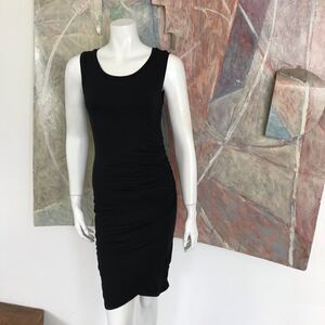 Dressis Black Stretch Ruched Dress Size Medium